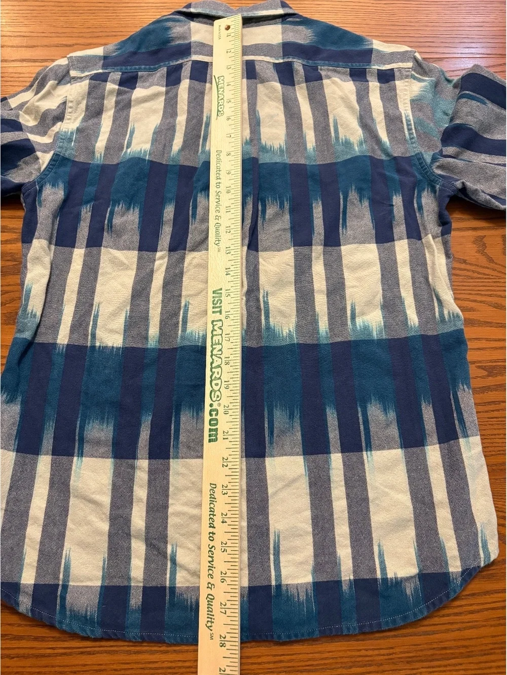 J.Crew Men's Medium Slim Fit Blue White Ikat Plaid Button Down Shirt Long Sleeve